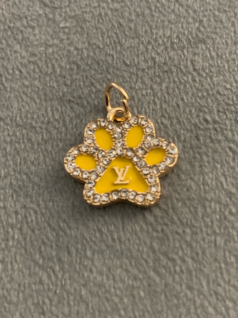 Chic Yellow Paw Print Charm Pendant 32$